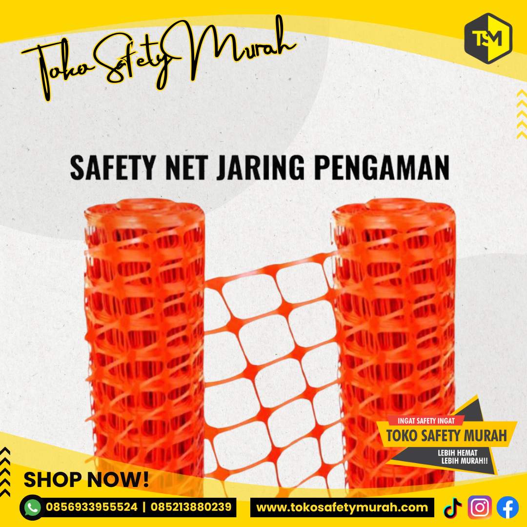 Safety Net / Jaring Pengaman HDPE Barrier Fence 50 meter Polinet Orange ...