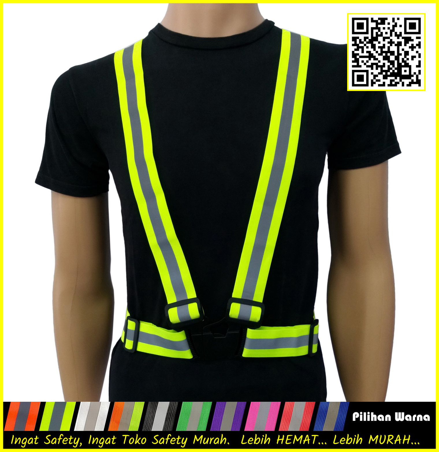 Rompi V Karet Reflective Strap Vest Safety Elastic Scotlight Vest