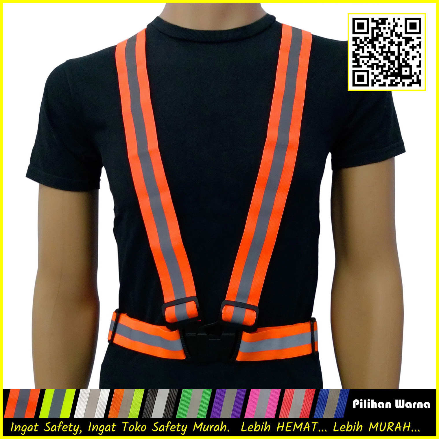 Rompi V Karet Reflective Strap Vest Safety Elastic Scotlight Vest