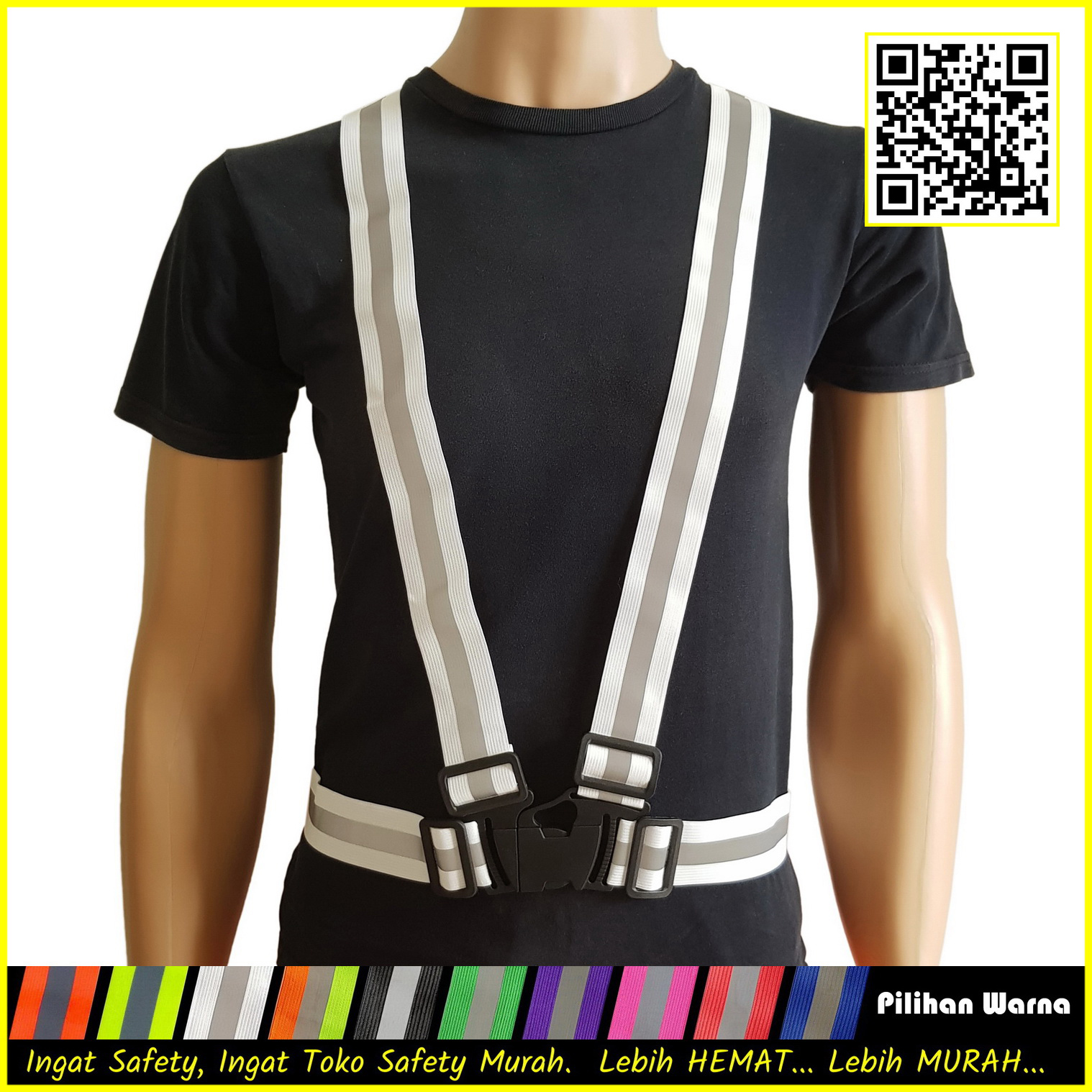 Rompi V Karet Reflective Strap Vest Safety Elastic Scotlight Vest