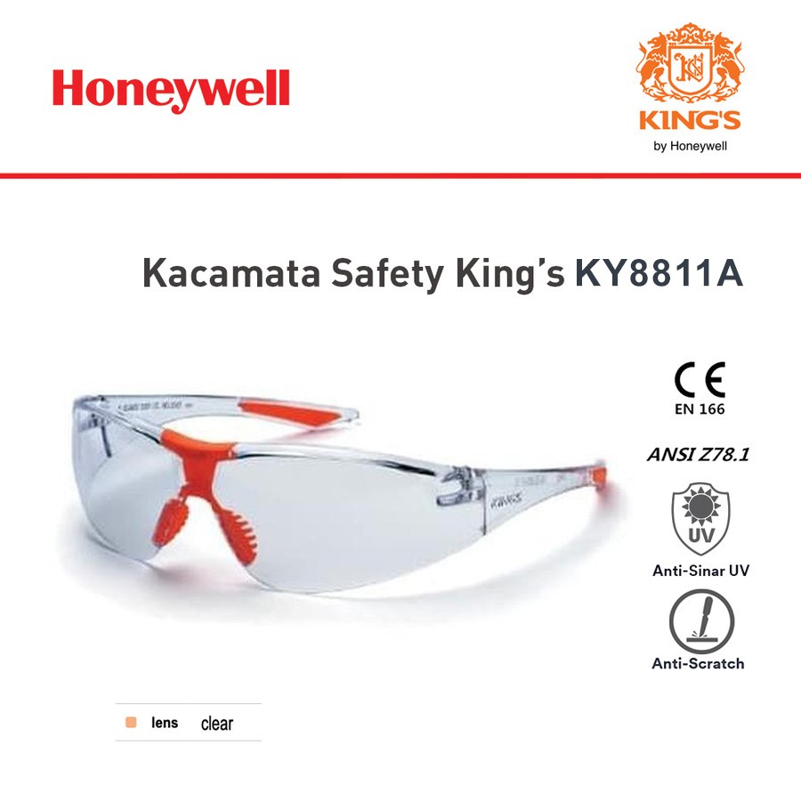 Kacamata Safety King's KY8811A Anti UV Original Kings KY 8811A Clear Toko Safety Murah